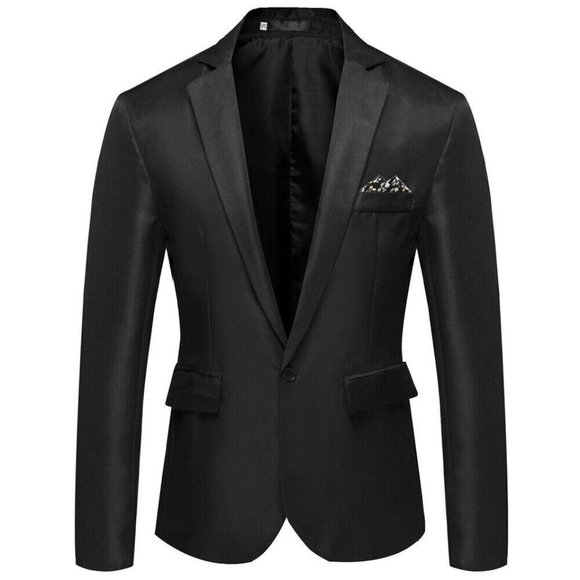 Men'S 1 Button Navy Summer Blazer With White Trim Accents Tuxedo Dinner Jacket main image 0